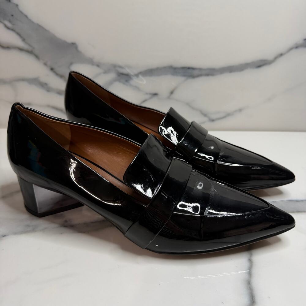 Franco Sarto Womens Faux Patent Leather Giovanni Loafers Sz 8 Classic Minimalist